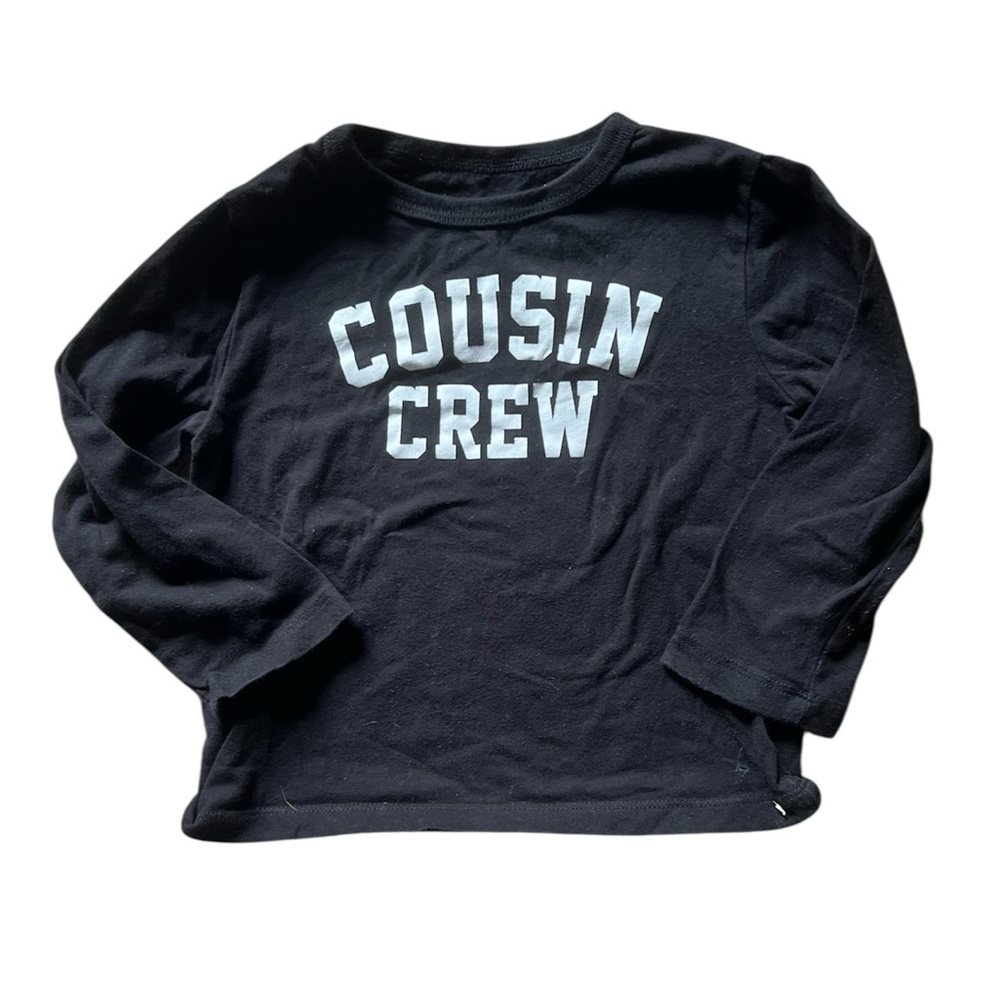 Children’s Place Black Cousin Crew Long Sleeve Tshirt | 18-24M